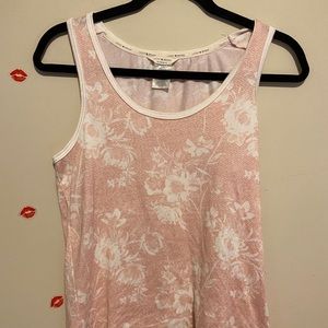 Lucky brand baby pink and white tank